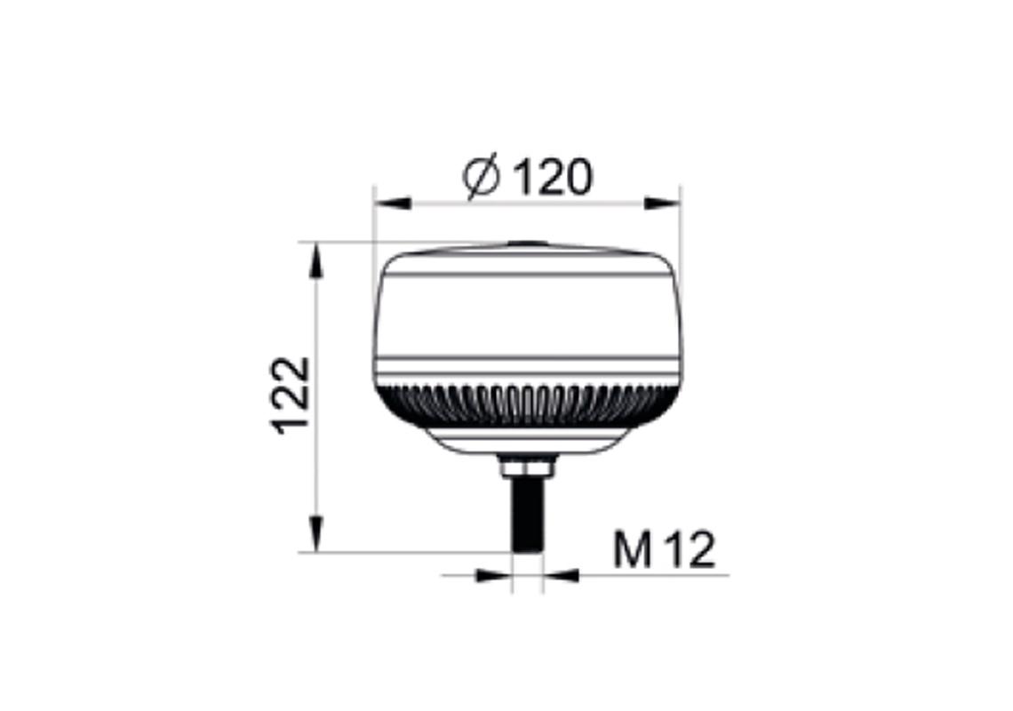 Gyrophare flash bleu LED SATELIGHT (par boulon central)